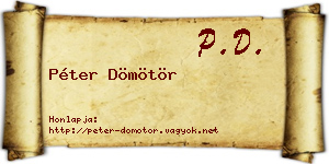 Péter Dömötör névjegykártya